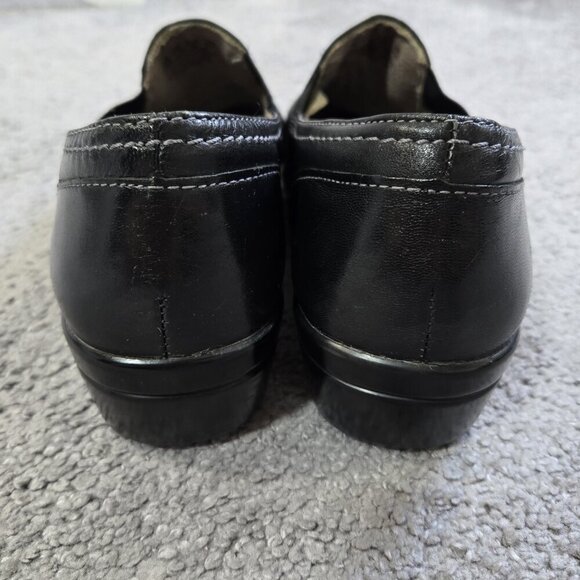 Naturalizer Winnie Black Leather Low Wedge Slip On Loafers N5 Comfort WIDE 7.5W - Picture 5 of 11
